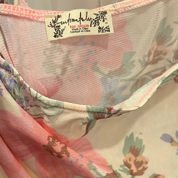 Worn 1x Free People Suddenly Fine Maxi Slip Floral Sheer Lace-trimmed Maxi Dress - Picture 8 of 10